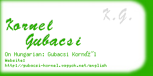 kornel gubacsi business card